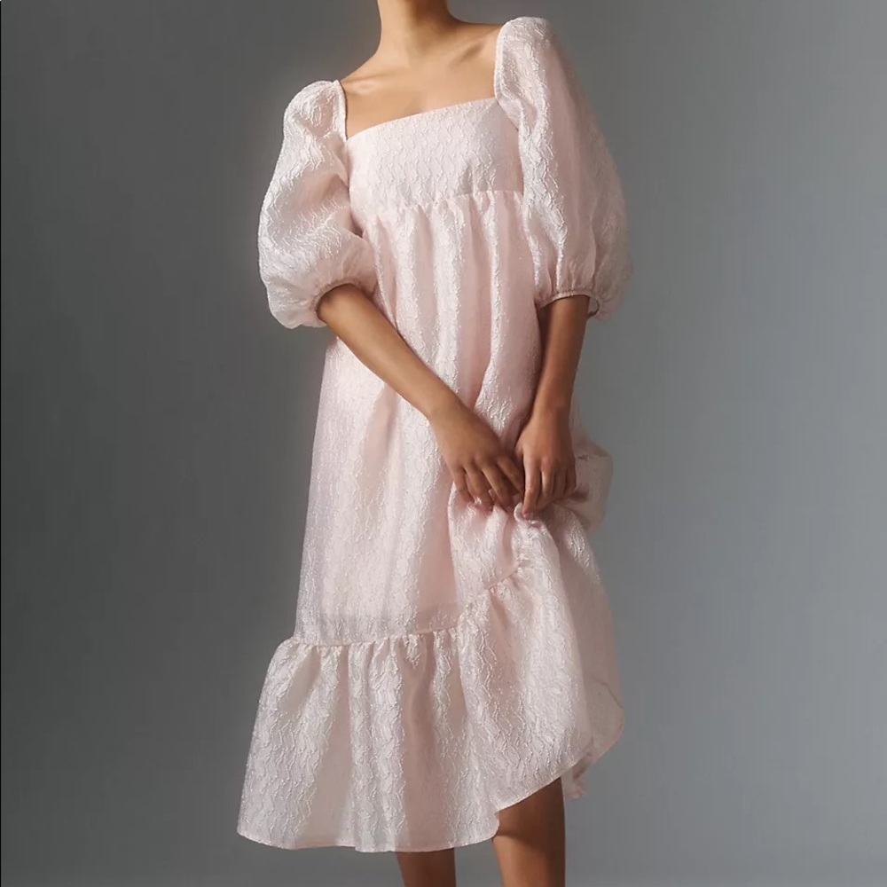 Anthropologie | Textured Puff-Sleeve Dress